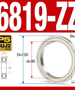 Vòng bi - bạc đạn 6819-ZZ  (Phớt kim loại - 95*120*13 mm)