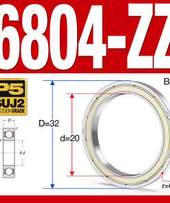 Vòng bi - bạc đạn 6804-ZZ  (Phớt kim loại -  20*32*7 mm)