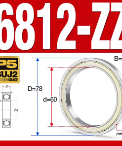 Vòng bi - bạc đạn 6812-ZZ  (Phớt kim loại - 60*78*10 mm)
