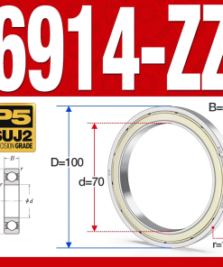 Vòng bi - bạc đạn 6914-ZZ  (Phớt kim loại - 70*100*16 mm)