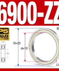 Vòng bi - bạc đạn 6900-ZZ  (Phớt kim loại -  10*22*6 mm)