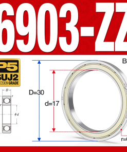 Vòng bi - bạc đạn 6903-ZZ  (Phớt kim loại -  17*30*7 mm)