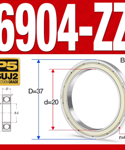 Vòng bi - bạc đạn 6904-ZZ  (Phớt kim loại -  20*37*9 mm)
