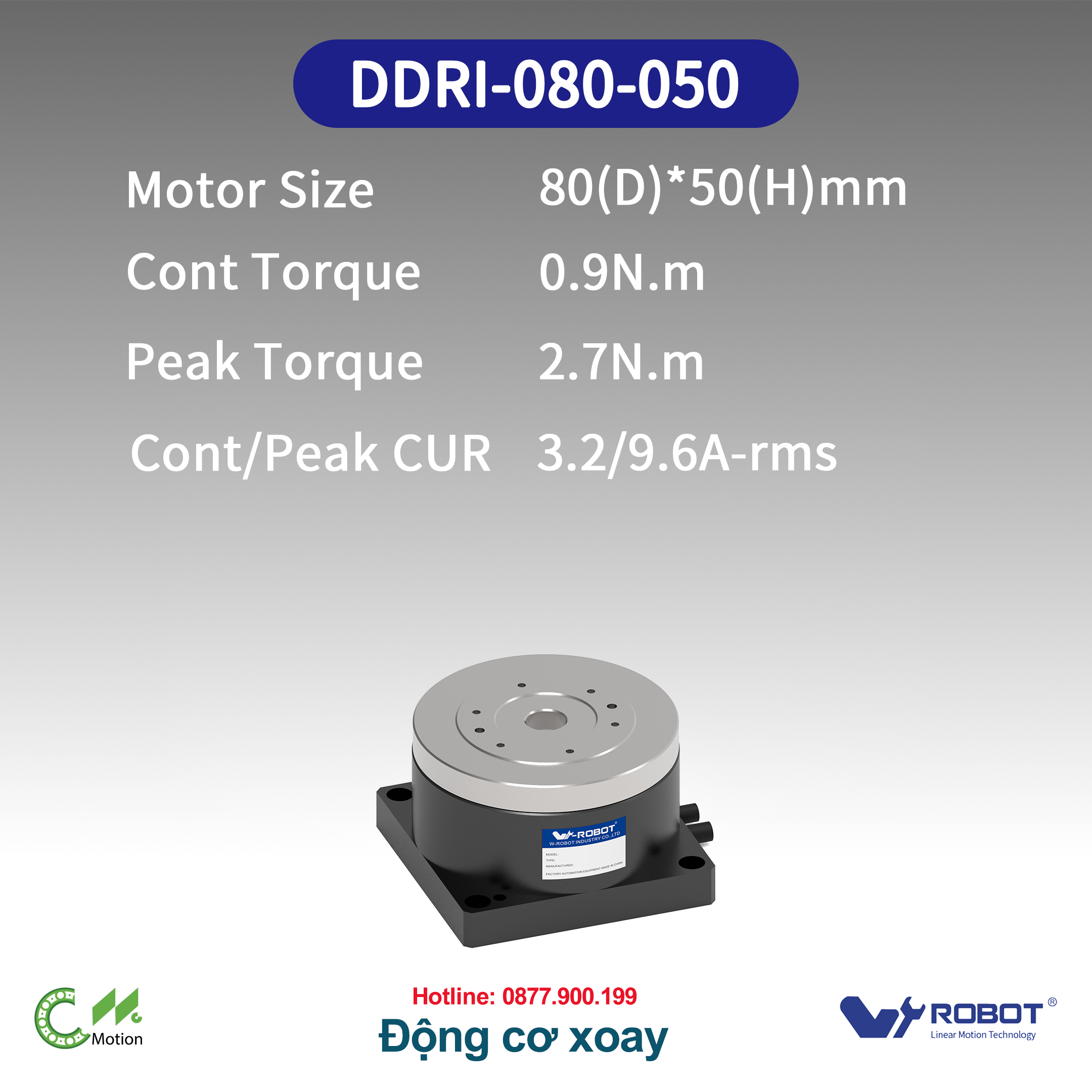 DDRI-080-050 Động cơ xoay Dòng DDRI (Động cơ rotor trong)
