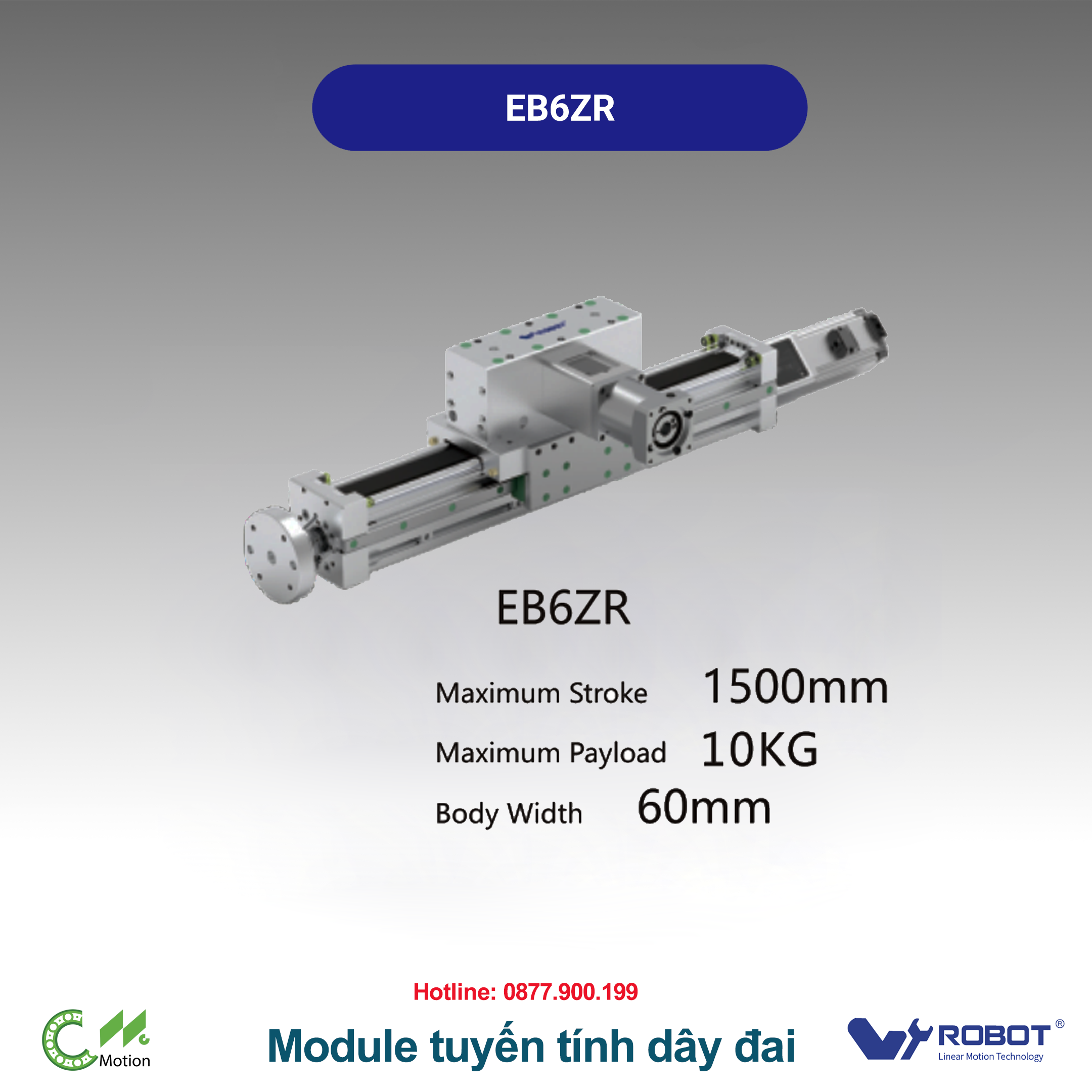 EB6ZR Module truyền động tuyến tính dây đai Dòng EB (Mô-đun tuyến tính đai định thời đa năng)