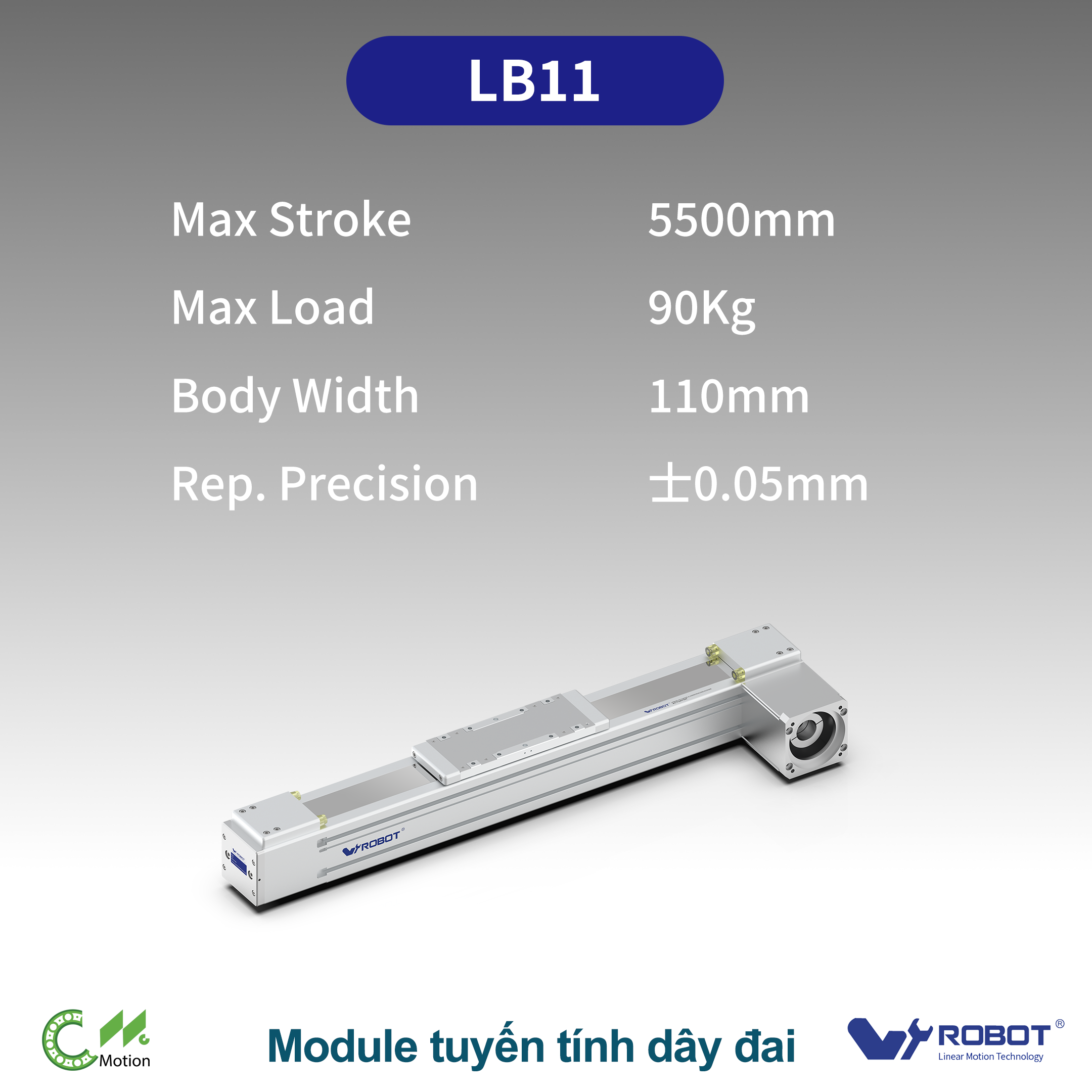 LB11 Module truyền động tuyến tính dây đai Dòng LB (Dẫn hướng tuyến tính đơn)