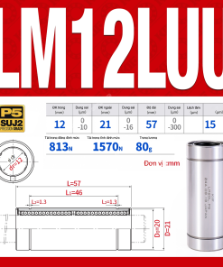 Con trượt tròn thân dài LM12LUU (Bi trượt tròn)