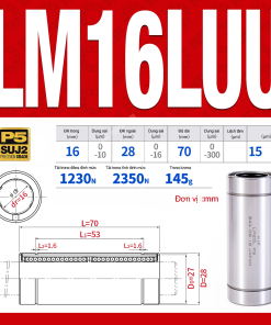 Con trượt tròn thân dài LM16LUU (Bi trượt tròn)