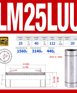 Con trượt tròn thân dài LM25LUU (Bi trượt tròn)