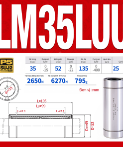 Con trượt tròn thân dài LM30LUU (Bi trượt tròn)