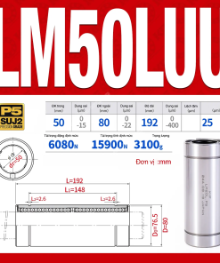 Con trượt tròn thân dài LM50LUU (Bi trượt tròn)