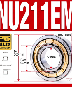 Vòng bi đũa - bạc đạn đũa trụ NU209EM (Trục tự do - lồng cách bi Đồng - kt 45*85*19 mm)