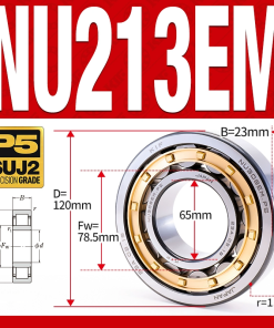 Vòng bi đũa - bạc đạn đũa trụ NU211EM (Trục tự do - lồng cách bi Đồng - kt 55*100*21 mm)