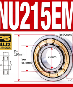 Vòng bi đũa - bạc đạn đũa trụ NU213EM (Trục tự do - lồng cách bi Đồng - kt 65*120*23 mm)