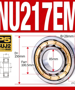 Vòng bi đũa - bạc đạn đũa trụ NU215EM (Trục tự do - lồng cách bi Đồng - kt 75*130*25 mm)