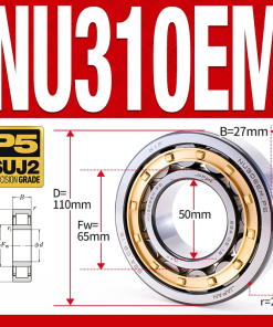 Vòng bi đũa - bạc đạn đũa trụ NU310EM (Trục tự do - lồng cách bi Đồng - kt 0*110*27 mm)