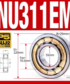 Vòng bi đũa - bạc đạn đũa trụ NU311EM (Trục tự do - lồng cách bi Đồng - kt 5*120*29 mm)