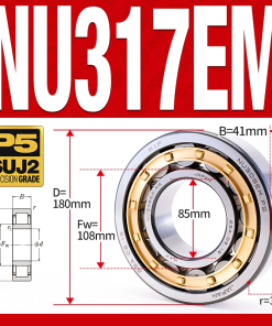 Vòng bi đũa - bạc đạn đũa trụ NU317EM (Trục tự do - lồng cách bi Đồng - kt 85*180*41 mm)
