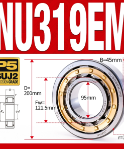 Vòng bi đũa - bạc đạn đũa trụ NU319EM (Trục tự do - lồng cách bi Đồng - kt 95*200*45 mm)