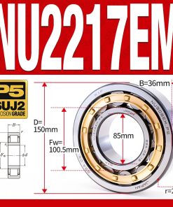 Vòng bi đũa - bạc đạn đũa trụ NU2217EM (Trục tự do - lồng cách bi Đồng - kt 85*150*36 mm)