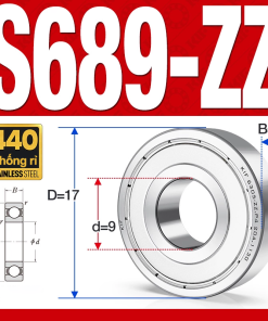 Vòng bi - bạc đạn S689-ZZ (Tốc độ cao - Inox 440C - 9*17*5 mm)