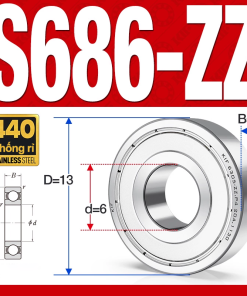 Vòng bi - bạc đạn S686-ZZ (Tốc độ cao - Inox 440C - 6*13*5 mm)