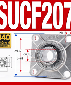 Gối đỡ vòng bi SUCF207 (Inox 440C - Đường kính trong 35 mm)