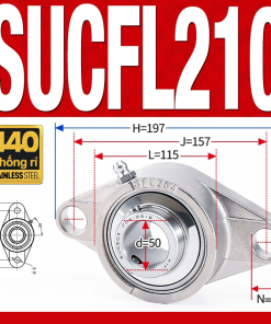 Gối đỡ vòng bi SUCFL210 (Inox 440C - Đường kính trong 50 mm)