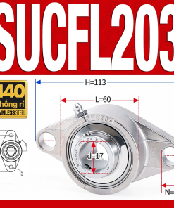 Gối đỡ vòng bi SUCFL203 (Inox 440C - Đường kính trong 17 mm)