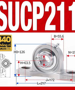 Gối đỡ vòng bi SUCP211 (Inox 440C - Đường kính trong 55 mm)