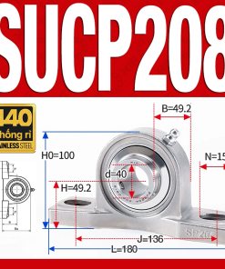 Gối đỡ vòng bi SUCP208 (Inox 440C - Đường kính trong 40 mm)
