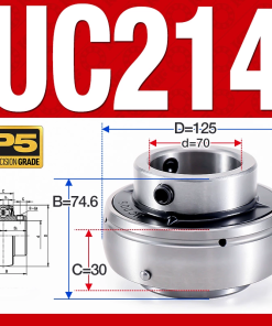 Vòng bi gối UC214 (Tiêu chuẩn - Đường kính trong 70 mm)