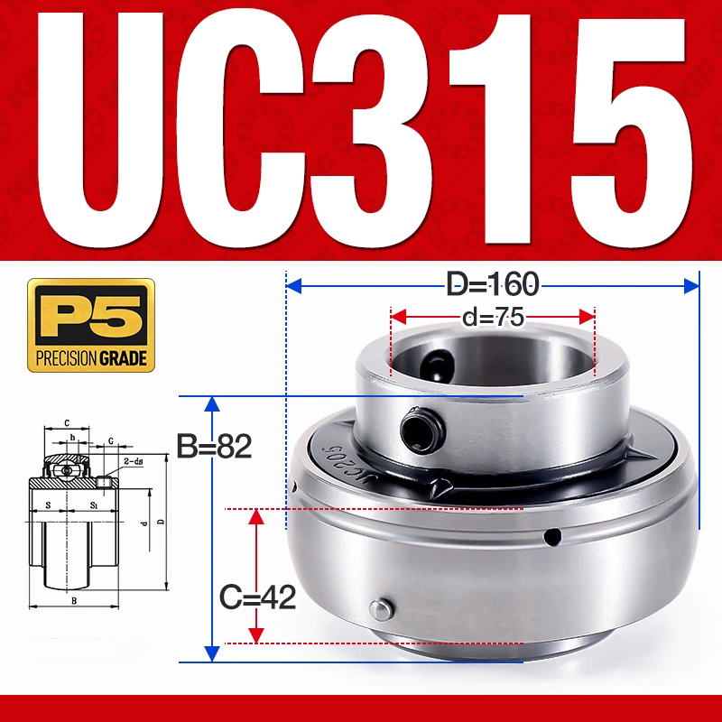 Vòng bi gối UC315 (Dày nặng - Đường kính trong 75 mm)