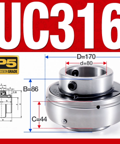 Vòng bi gối UC316 (Dày nặng - Đường kính trong 80 mm)