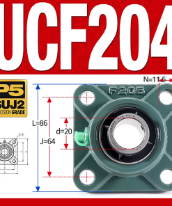 Gối đỡ vòng bi UCF204 (Tiêu chuẩn - Đường kính trong 20 mm)