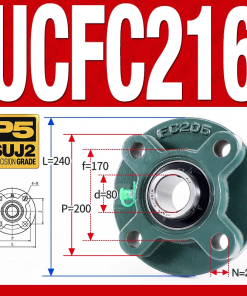 Gối đỡ vòng bi UCFC216 (Tiêu chuẩn - Đường kính trong 80 mm)