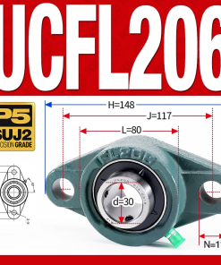 Gối đỡ vòng bi UCFL206 (Tiêu chuẩn - Đường kính trong 30 mm)