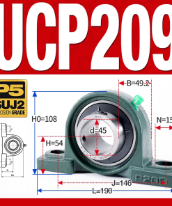 Gối đỡ vòng bi UCP209 (Tiêu chuẩn - Đường kính trong 45 mm)
