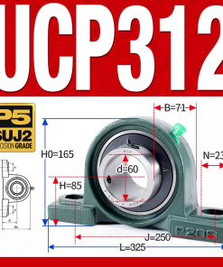 Gối đỡ vòng bi UCP312 (Dày nặng - Đường kính trong 60 mm)