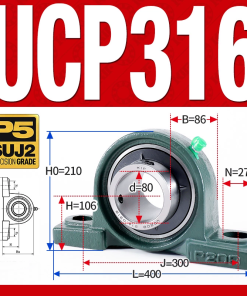 Gối đỡ vòng bi UCP316 (Dày nặng - Đường kính trong 80 mm)