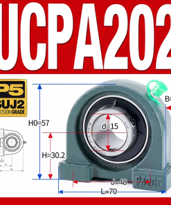 Gối đỡ vòng bi UCPA202 (Tiêu chuẩn - Đường kính trong 15 mm)