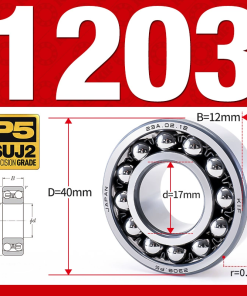 Vòng bi - bạc đạn tự lựa 1203 (Bi cầu - 2 dãy - 17*40*12 mm)