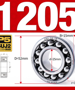 Vòng bi - bạc đạn tự lựa 1205 (Bi cầu - 2 dãy - 25*52*15 mm)