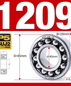 Vòng bi - bạc đạn tự lựa 1209 (Bi cầu - 2 dãy - 45*85*19 mm)