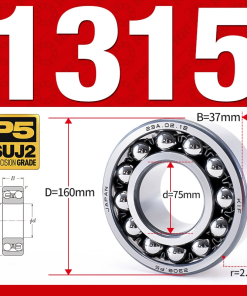 Vòng bi - bạc đạn tự lựa 1315K (Lỗ côn - 75*160*37 mm)