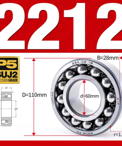 Vòng bi - bạc đạn tự lựa 2212 (Bi cầu - 2 dãy - 60*110*28 mm)