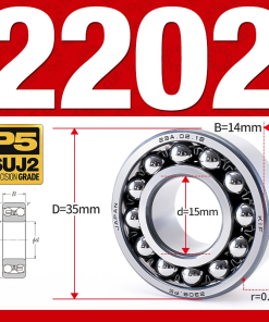 Vòng bi - bạc đạn tự lựa 2202 (Bi cầu - 2 dãy - 15*35*14 mm)