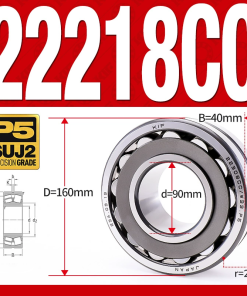 Vòng bi cà na tự lựa 2 dãy - bạc đạn cà na 22218CC/W33 (Có rãnh bôi trơn - lồng cách bi Thép - kt 90*160*40 mm)
