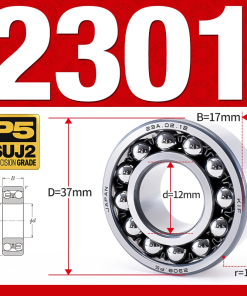 Vòng bi - bạc đạn tự lựa 2301 (Bi cầu - 2 dãy - 12*37*17 mm)