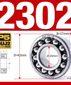 Vòng bi - bạc đạn tự lựa 2302 (Bi cầu - 2 dãy - 15*42*17 mm)